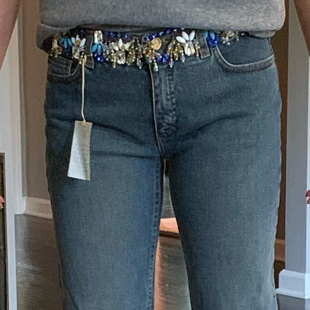Roberto Cavalli Crystal Embellished Waist Jeans S